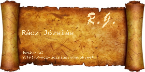 Rácz Józsiás névjegykártya